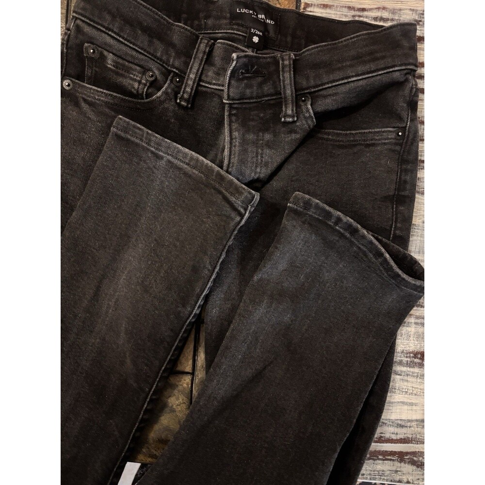Lucky brand Women’s Black jeans sweet mid rise straight Sz 26 R Stretch Darkwash - Picture 5 of 13